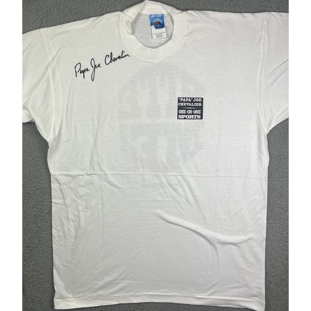 ARMAND "PAPA JOE" CHEVALIER SPORTS RADIO ESPN PAPA JOE SHOW T Shirt SIGNED Sz XL